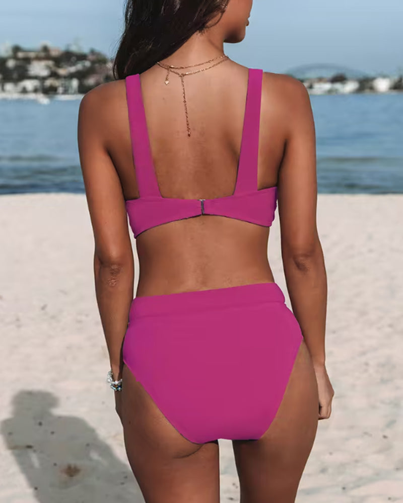 Siss™ | Högmidjad enfärgad bikini
