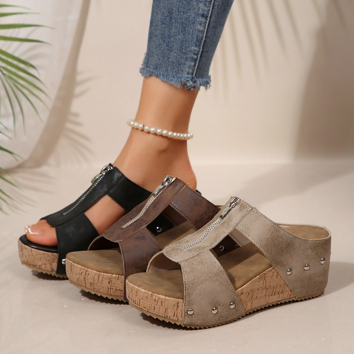 Alice™ | Ortopediska sandaler med öppen tå och kil i mode
