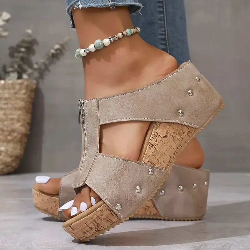 Alice™ | Ortopediska sandaler med öppen tå och kil i mode