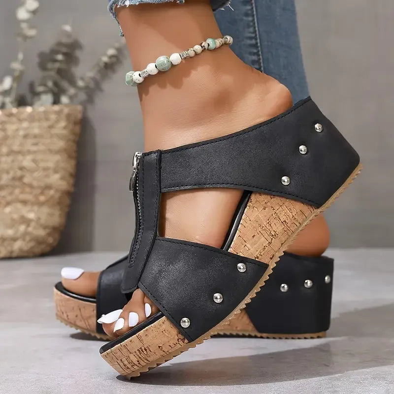 Alice™ | Ortopediska sandaler med öppen tå och kil i mode