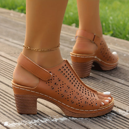 Lilly™ | Eleganta peep toe sandaler med hög klack