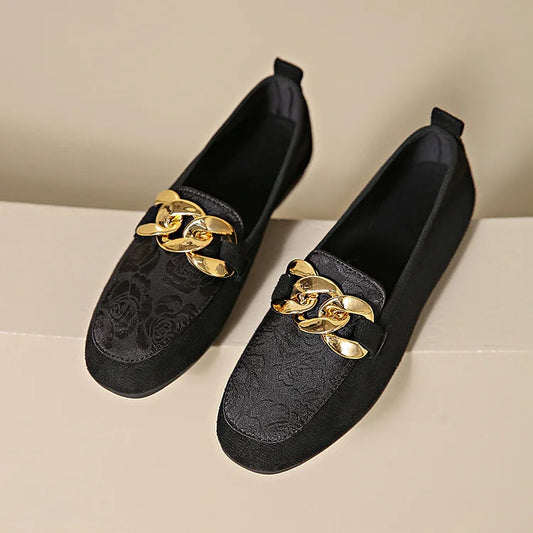 Neli™ | Eleganta loafers med kedjedekoration