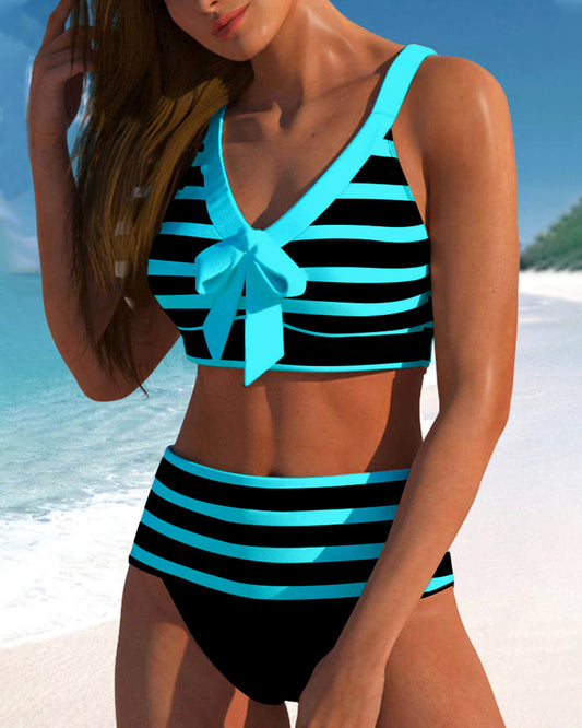 Juni™ | Bikini med hög midja och ränder