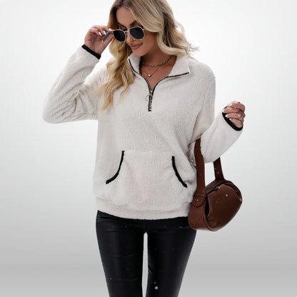 Diamante™ | Pullover Teddy di Lusso con Mezza Zip