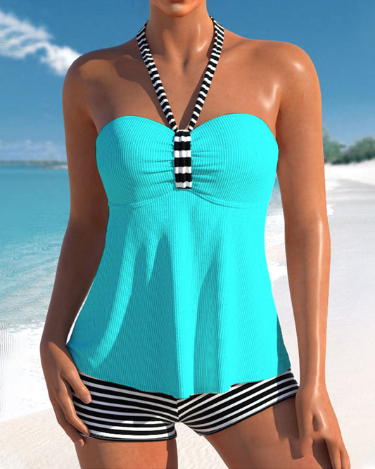 Malmgren™ | Tankini med ryggdetalj och ränder