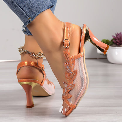 Dina™ | Eleganta Meshsandaler med Öppen Tå