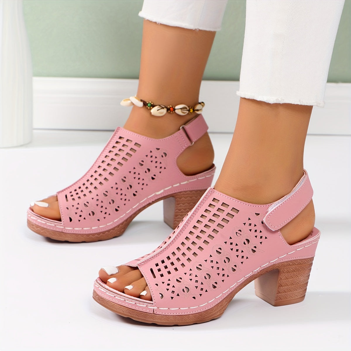 Lilly™ | Eleganta peep toe sandaler med hög klack