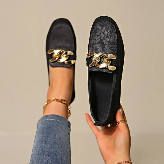 Neli™ | Eleganta loafers med kedjedekoration