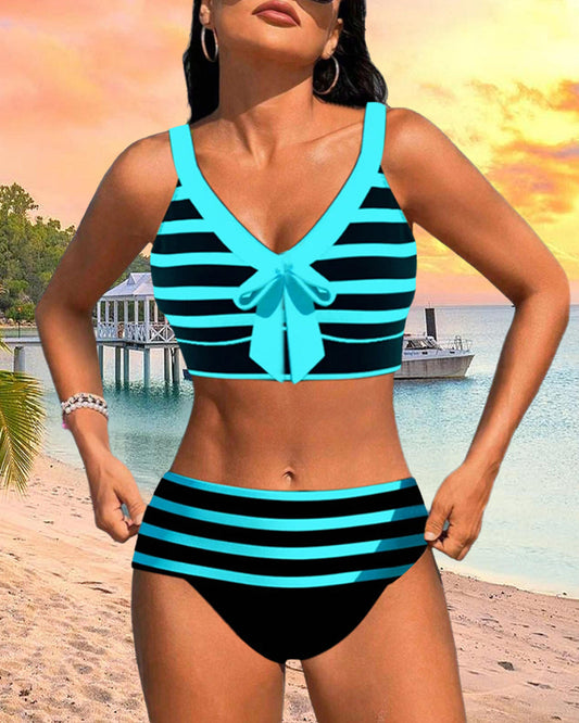 Juni™ | Bikini med hög midja och ränder