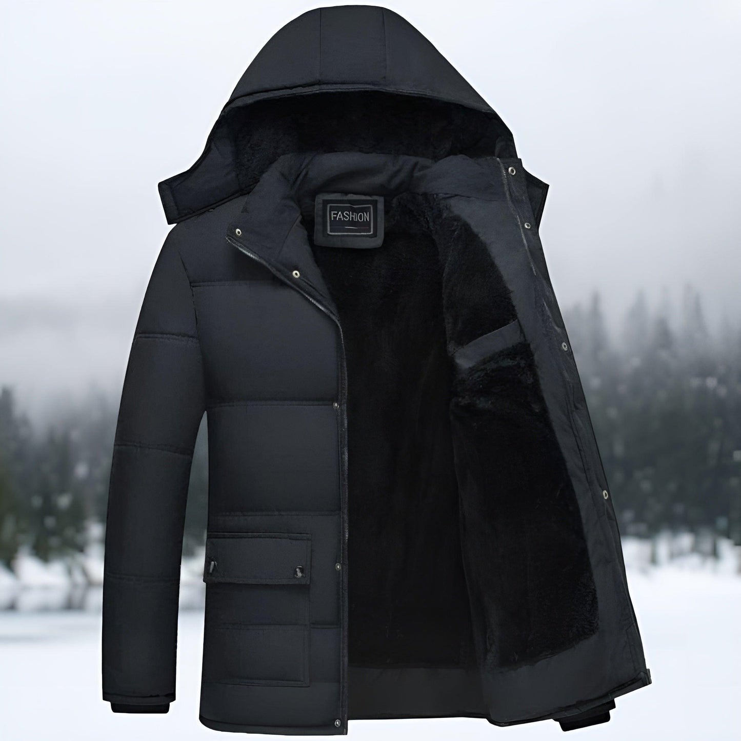 Matteo™ | Cappotto Invernale Imbottito Nero