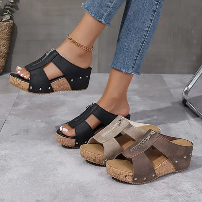 Alice™ | Ortopediska sandaler med öppen tå och kil i mode